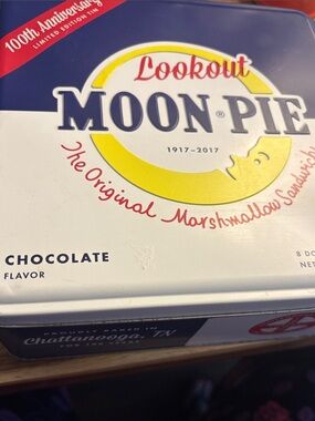 Lookout 100th Anniversary Chocolate Collectible Tin - Blue, White & Yellow